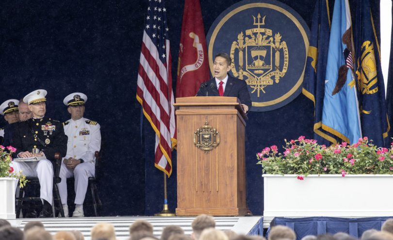 Usecnav In/sign SECNAV signs USNA son's commission on graduation day | STARRS
